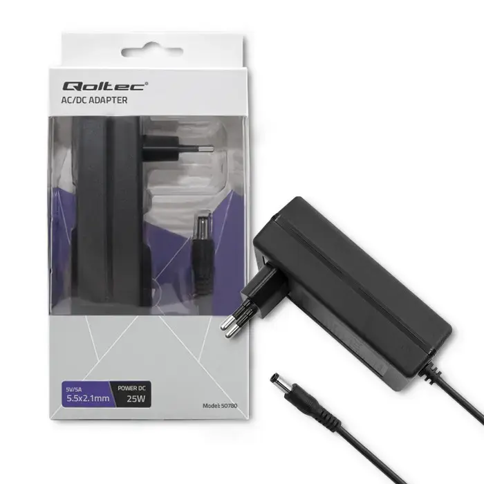 Qoltec Plug-in power supply 25W | 5V | 5A | 5.5 * 2.1