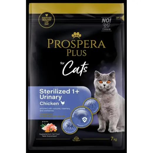 Barība kaķiem – Prospera Plus Sterilized 1+ Chicken Urinary, 7 kg