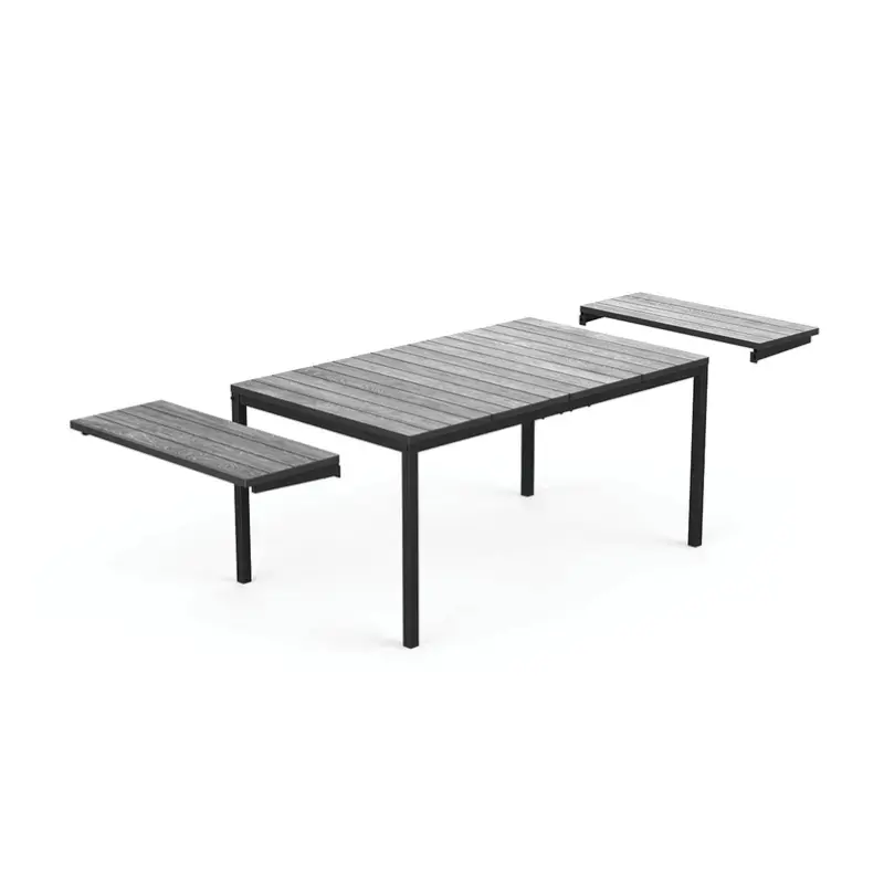 Dārza galds pagarināms Deco Porto Nova Extendable 160-240 pelēks/melns