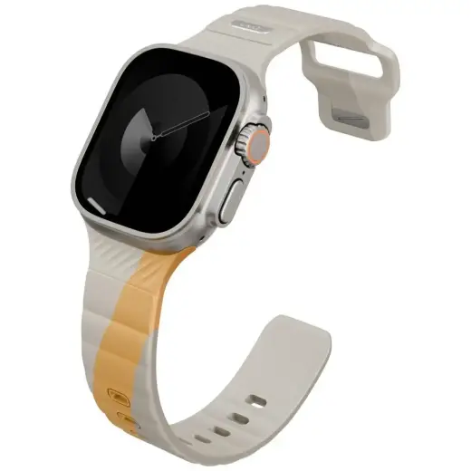 UNIQ Stride De išmaniojo laikrodžio dirželis Apple Watch (44/45/46/49 mm) | silikoninis | smėlio
