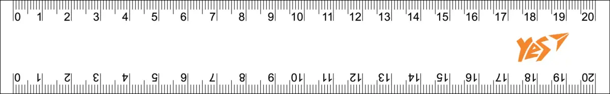 Lineāls YES 20 cm, caurspīdīgs.