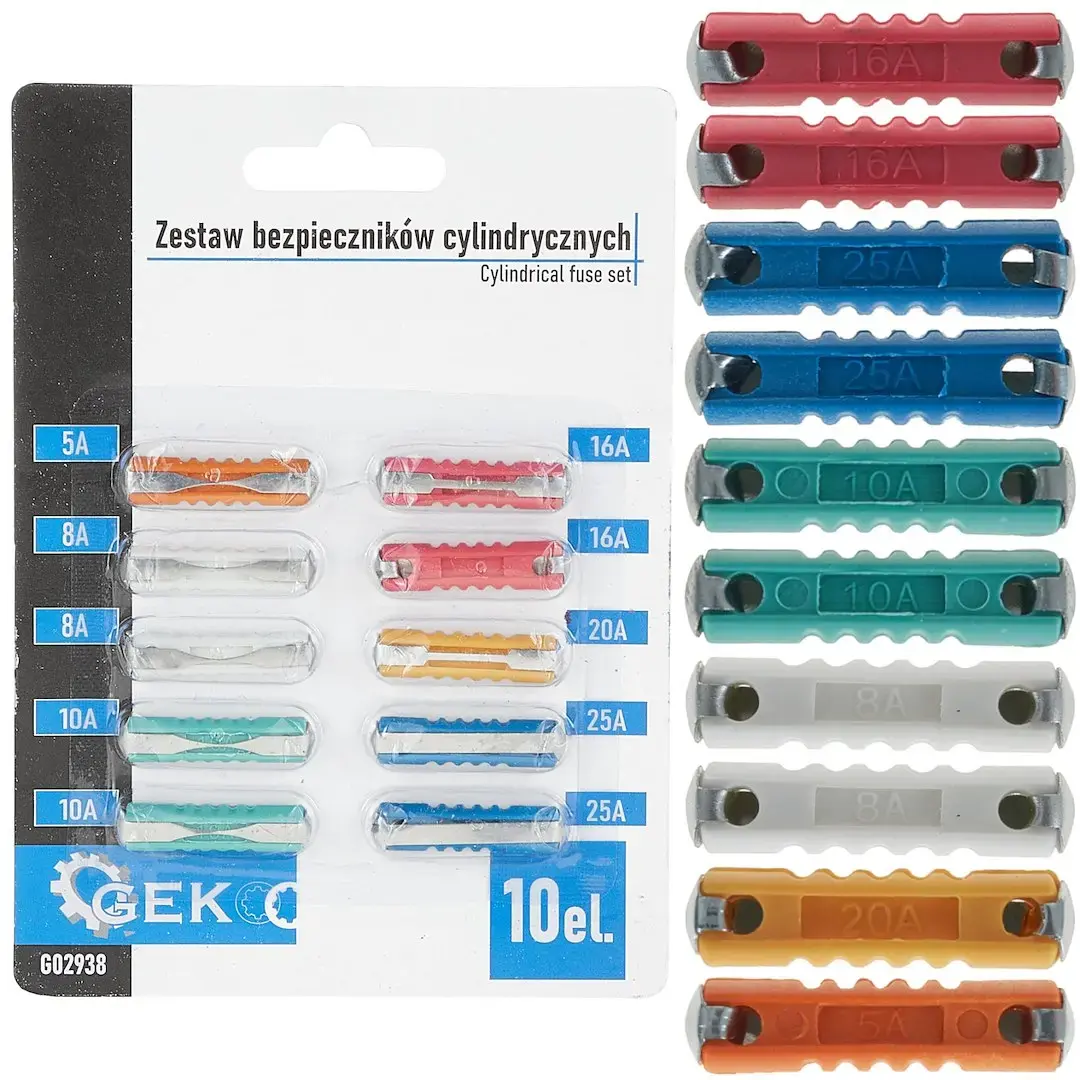 Silindriliste kaitsmete komplekt 10 tk