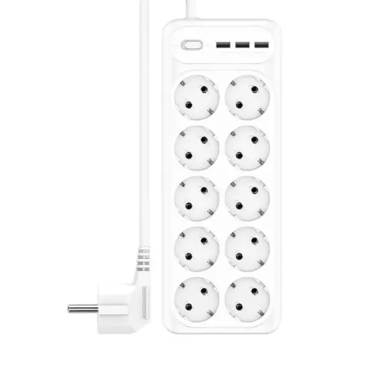 XO extension cord charger WL07 white 2,0 m 3x USB 16A 4000W MAX