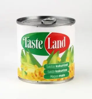 Kukurūza konservēta TASTE LAND, 340g/285g