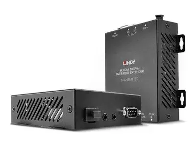 LINDY 300m Fibre Optic HDMI 18G & USB KVM Extender - transmitter and receiver - KVM | USB extender