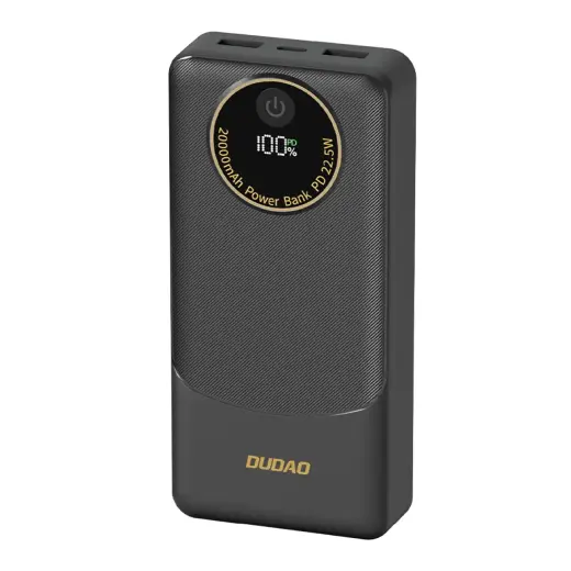 Dudao K12Pro ārējais akumulators (powerbank) | 20000 mAh | 22.5W | USB-A, USB-C | melns