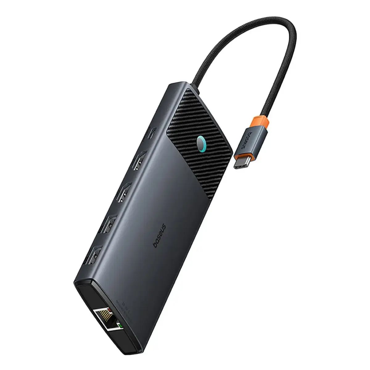 Baseus Metal Gleam II 10in1 HDMI USB-A USB-C RJ45 SD|TF Hub - Gray