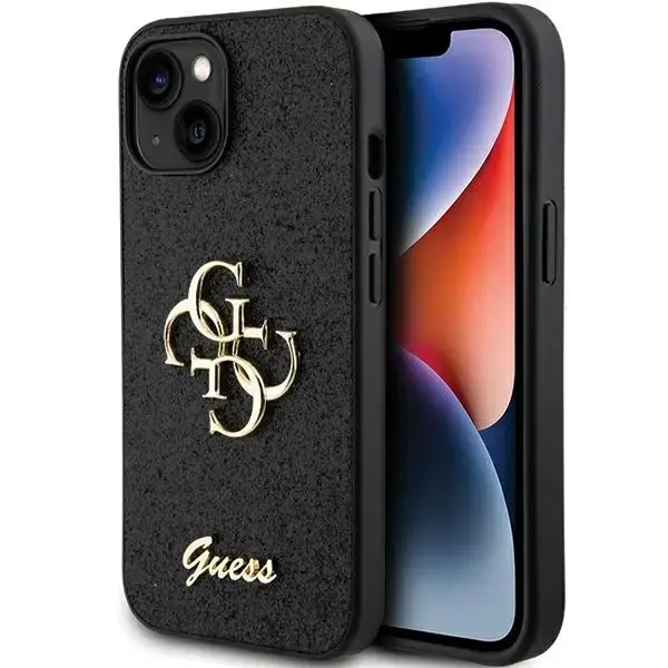 Guess GUHCP15MHG4SGK iPhone 15 Plus | 14  Plus 6.7" czarny|black hardcase Glitter Script Big 4G