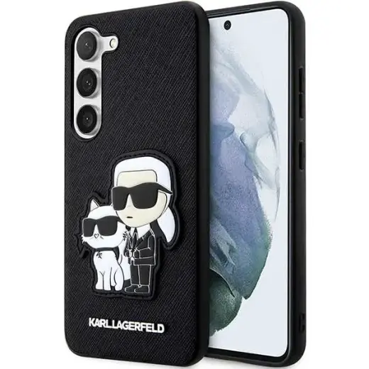 Karl Lagerfeld PU Saffiano Karl and Choupette NFT Case for Samsung Galaxy S23 Black