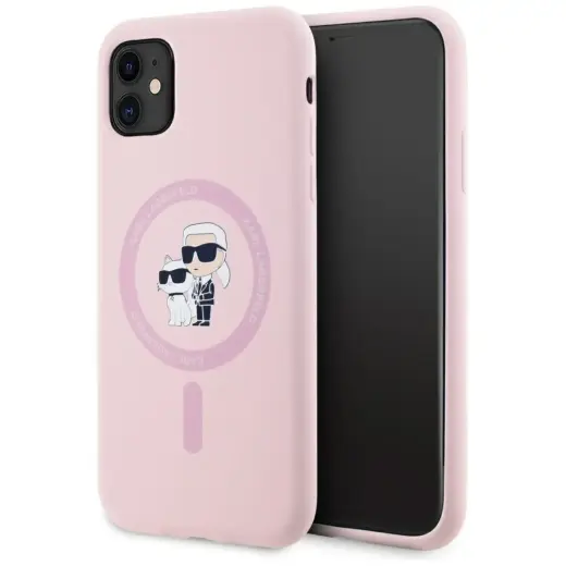 Case Karl Lagerfeld Silicone             Karl&Choupette MagSafe for iPhone 11 pink