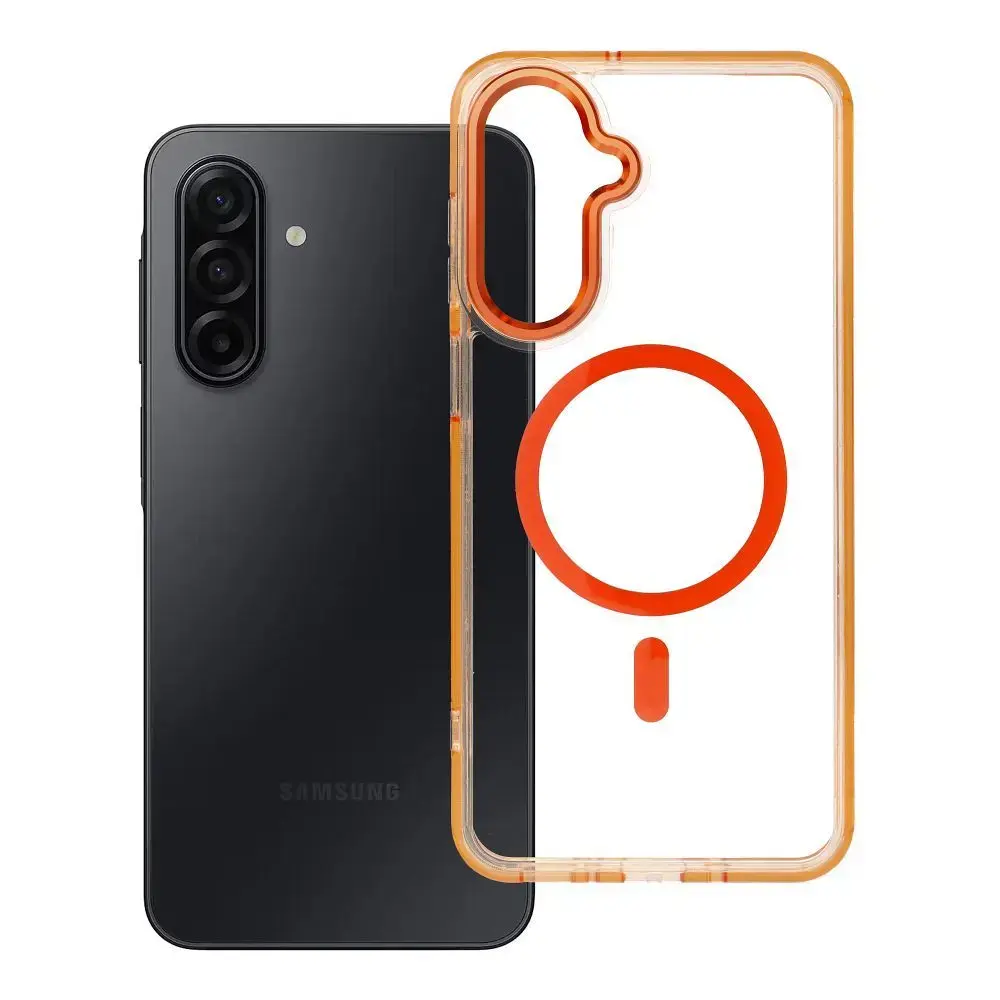 FRAME CLEAR HYBRID MAG maciņš ar MagSafe atbalstu telefonam Samsung Galaxy A17 4G (A175) oranžs