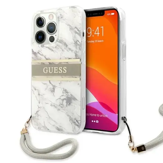 GUHCP13XKMABGR Guess TPU Marble Stripe Case for iPhone 13 Pro Max Grey