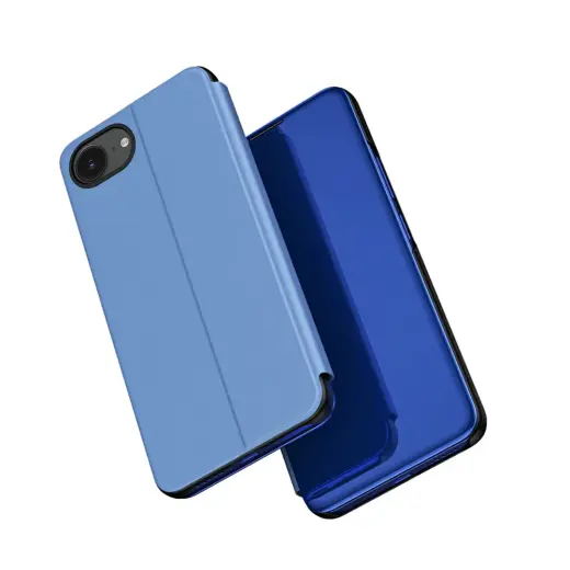Clear View knyginio tipo telefono dėklas iPhone 16e mėlynas