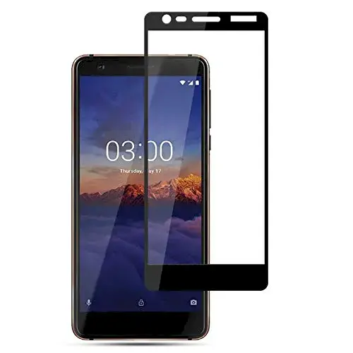 Fusion Full Glue 5D Tempered Glass Aizsargstikls Pilnam Ekrānam Nokia 3.1 Melns