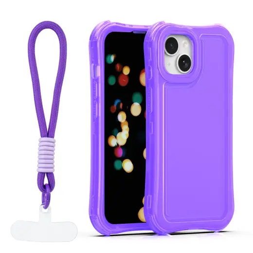 Safepop phone case with strap for iPhone 13 purple