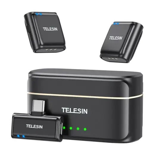 TELESIN wireless tie microphone + powerbank for phones (USB-C)
