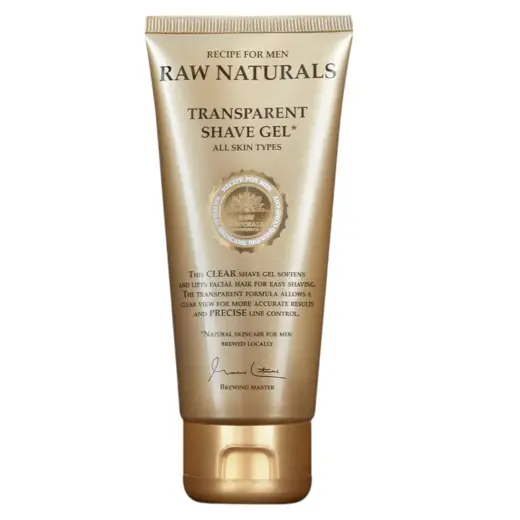 Raw Naturals, Transparent, 100% vegan, Hydrating & Softening, Shaving Gel, 100 ml