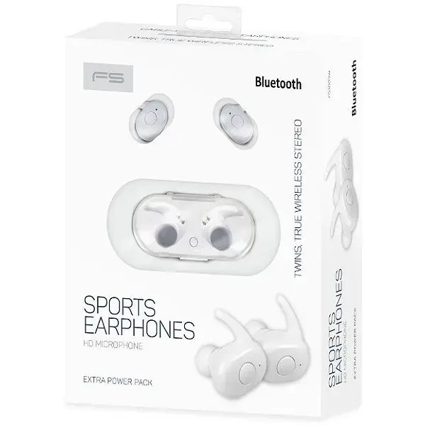 Fiesta FS1083B Airpods Bluetooth 5.0 Stereo Headet with Microphone White