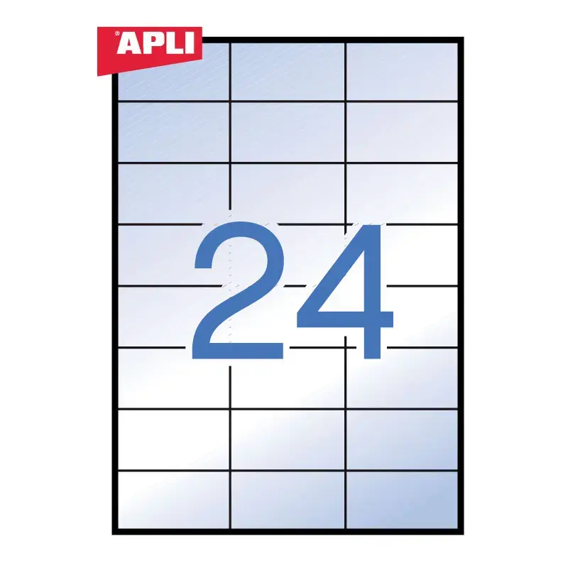 Uzlīmes APLI ar izmēru 70x37mm 20 loksnes/480 uzlīmes caurspīdīgas