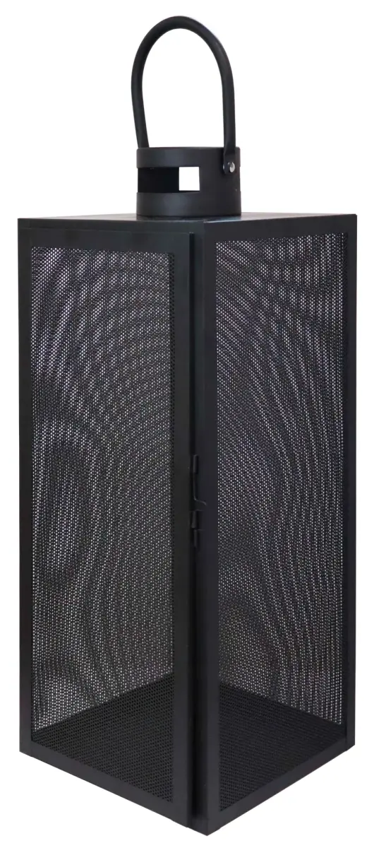 Laterna metāla Aura 21x20x53cm, melna