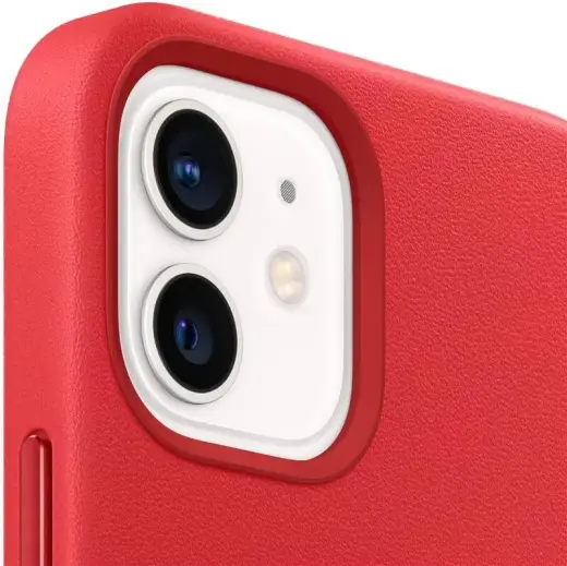 MHK73ZM|A Apple Leather Magsafe Cover for iPhone 12 Mini Red