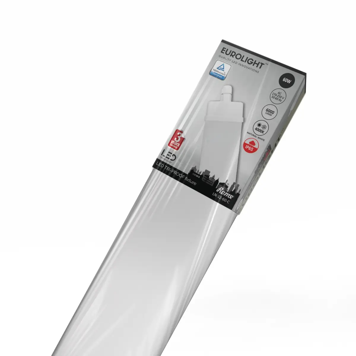 ROME šviestuvas 60W 1.2m 100lm/W 4000K IP65 IK08 Eurolight