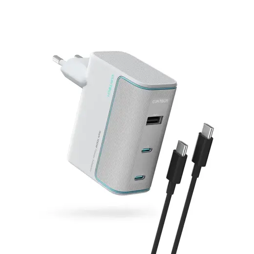 Зарядное устройство Cuktech AD1003EU | 100W | GaN | USB-C, USB-A | с кабелем USB-C на USB-C в комплекте | белое