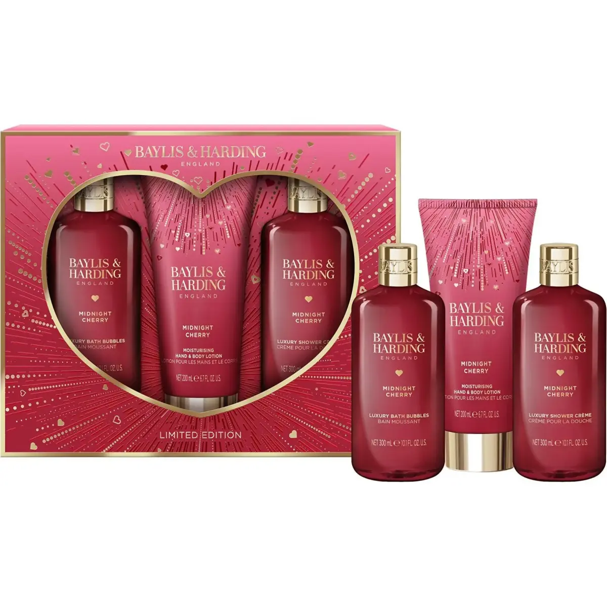 Baylis & Harding, Set Regalo Bellezza, Midnight Cherry Kit 3-teiliges Geschenkset