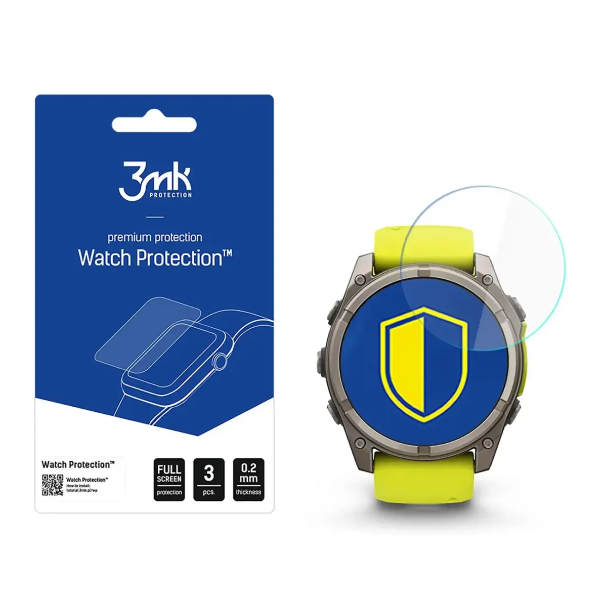 Hybrid Glass 3mk Watch Protection FlexibleGlass for Garmin Fenix ââ8 Solar|Sapphire 51mm
