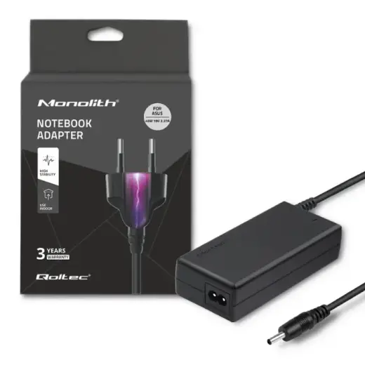 Qoltec Power adapter for laptop Asus 45W | 19V | 2.37A | 3.0*1.0 | +power cable