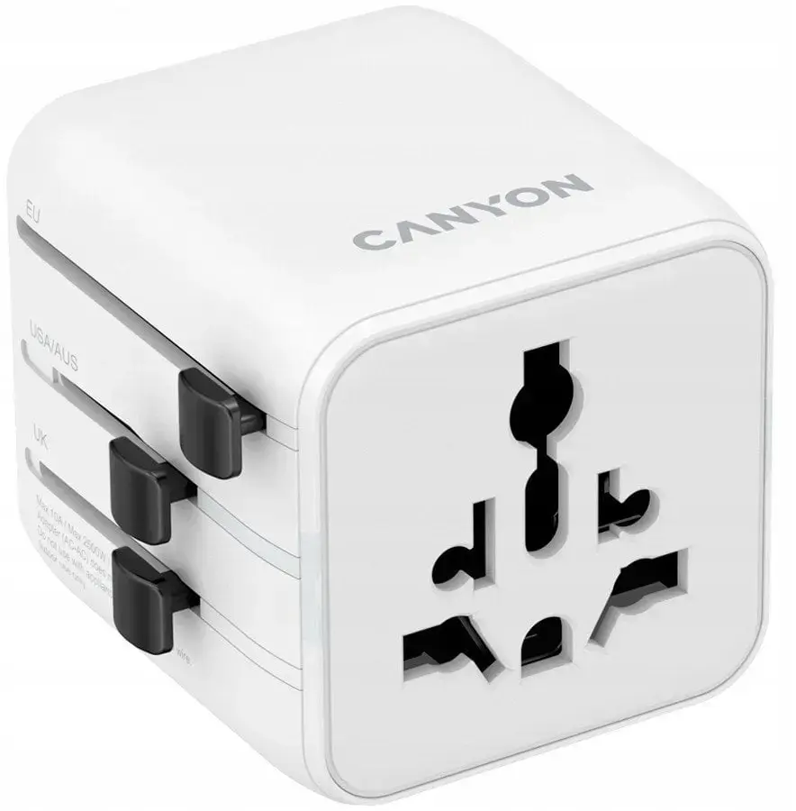 CANYON Travel Adapter OnTour One EU|UK|US|AUS White 5291485019310