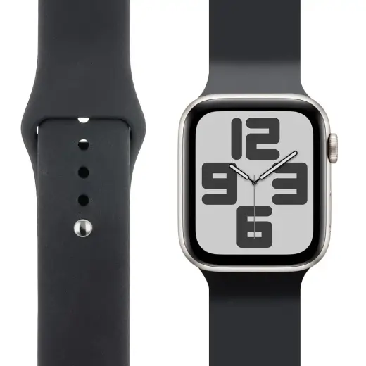 Obal:Me nutikella rihm Apple Watch (42/44/45/46/49 mm) jaoks | silikoonist | must