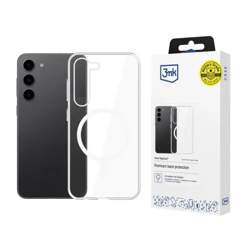 3mk Clear MagCase phone case with MagSafe support for Samsung Galaxy S23+ (S916) transparent