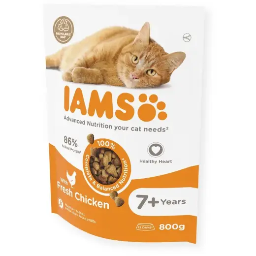 Dry food for cats - IAMS CAT SENIOR CHICKEN, 800 gr