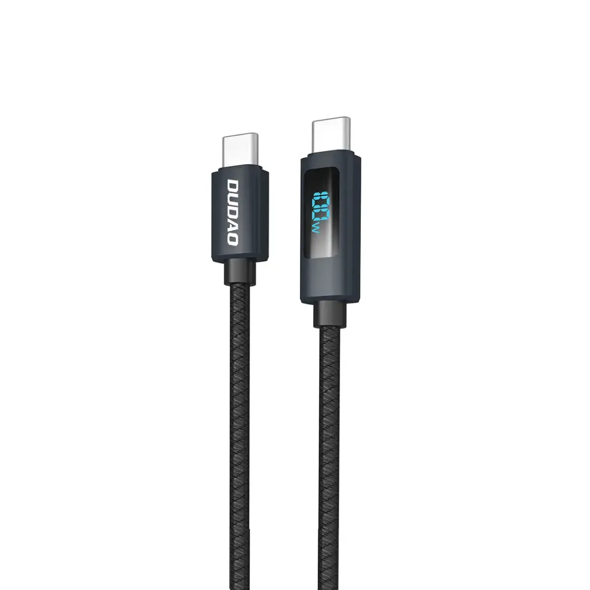 Dudao L7C data transfer and charging cable | USB-C to USB-C | 100W | with LED display | 1m | black