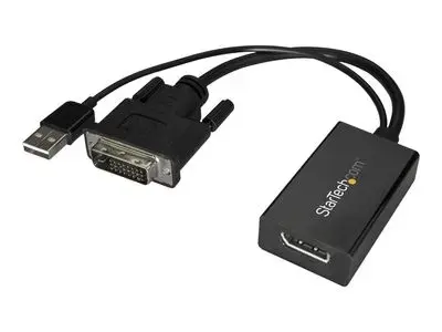 StarTech.com DVI to DisplayPort Adapter - USB Power - 1920 x 1200 - DVI to DisplayPort Converter - Video Adapter - DVI-D to DP (DVI2DP2) - display adapter - DVI-D to DisplayPort