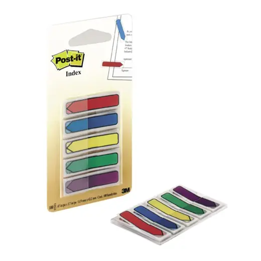 Pašlīpošie indeksi Post-it 5 krāsas bultas veidā