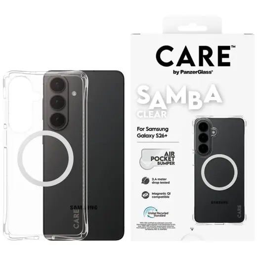 CARE by PanzerGlass Samba Transparent Qi telefoni ümbris Samsung Galaxy S26+ (S947) läbipaistev