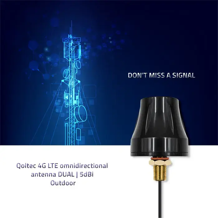 Qoltec 4G LTE omnidirectional antenna DUAL | 5dBi | Outdoor