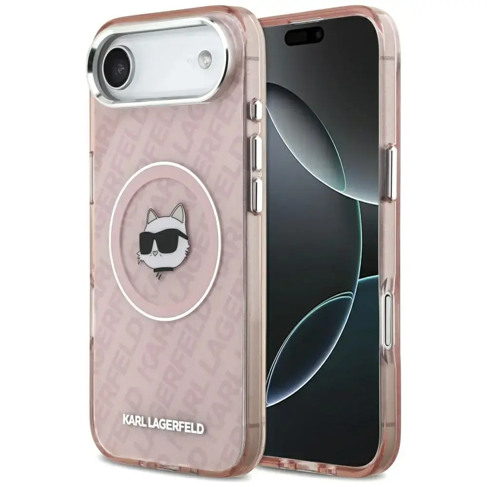 Karl Lagerfeld IML Choupette Head Logo phone case with MagSafe support for iPhone 17 Air pink