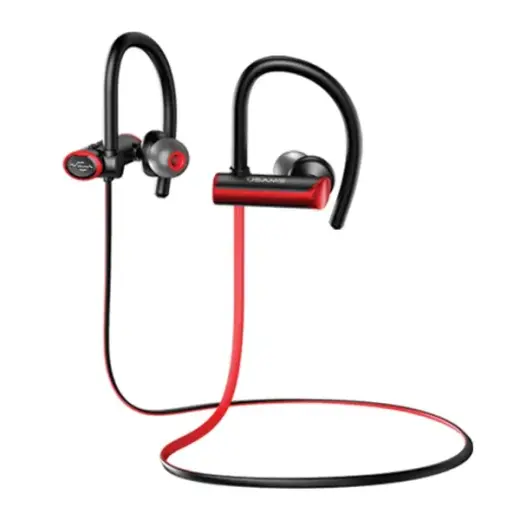 USAMS Słuchawki sportowe S4 Bluetooth5.0 czarno-czerwony/black+red  BGYDEJ02 (US-YD004)