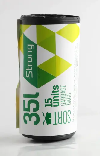 Atkritumu maisi SORTEX, tilpums 35 L, 15 gab., 30 mkr, melni, LDPE, 50 x 60 cm