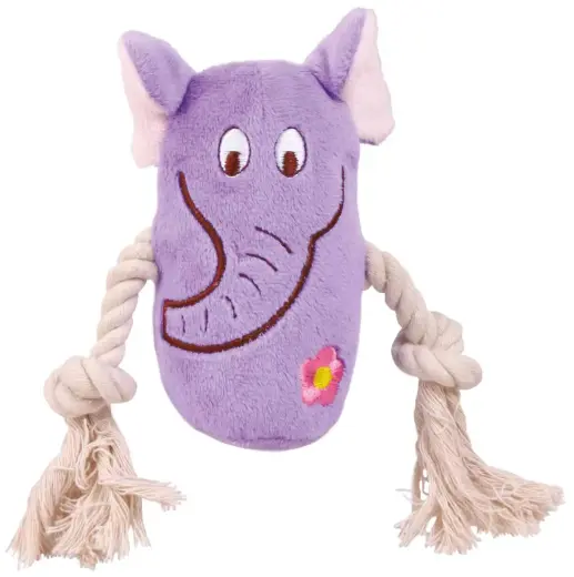 Plush toy : Trixie Animals with rope 13cm, 1 piece