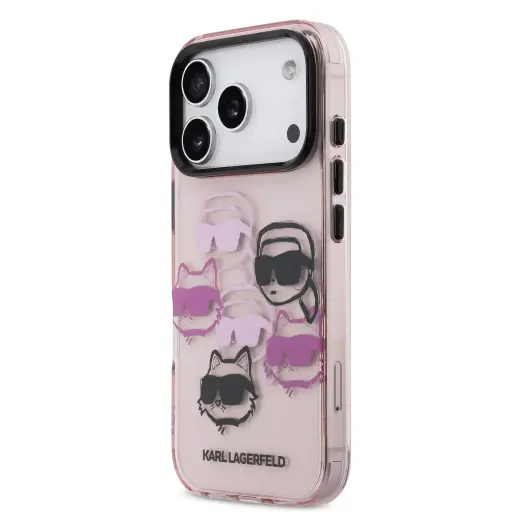 Karl Lagerfeld IML Multi K&CH Heads чехол для телефона iPhone 17 Pro розовый
