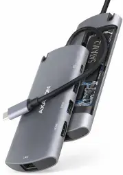 Hub HMC-6M2 USB-C 3.2 Gen 1 hub w. M.2 SATA + HDMI + GLAN + 2x USB-A + PD 100W
