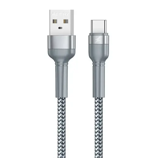 Remax USB - USB Type C cable charging data transfer 2,4 A 1 m silver (RC-124a silver)