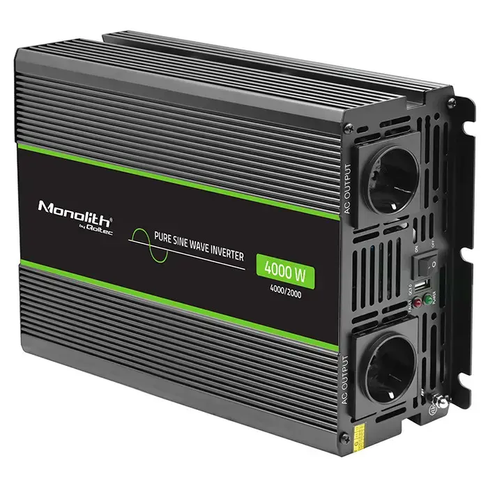 Qoltec Pure Sine Wave Inverter Monolith | 2000W | 4000W | 24V to 230V