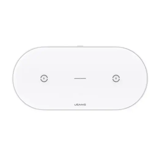 USAMS US-CD120 2-in-1 juhtmevaba laadija | Qi | 10W | valge