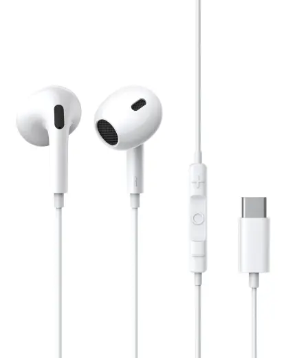 Vadu austiņas 1,1 m (USB-C) Encok CZ17, baltas