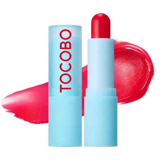 Tocobo, Glass Tinted, Hydrating & Glow, Lip Balm, 011, Flush Cherry, 3.5 g